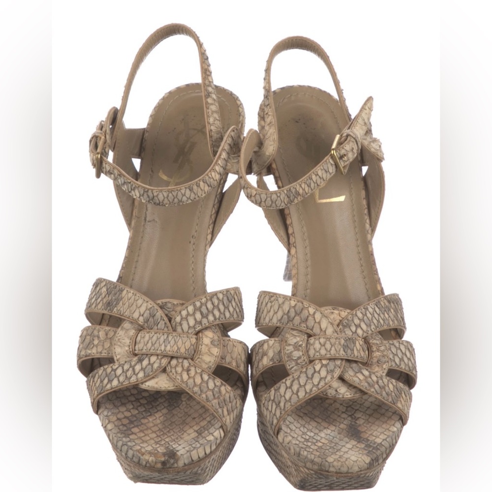Yves Saint Laurent Snakeskin Tribute Sandals